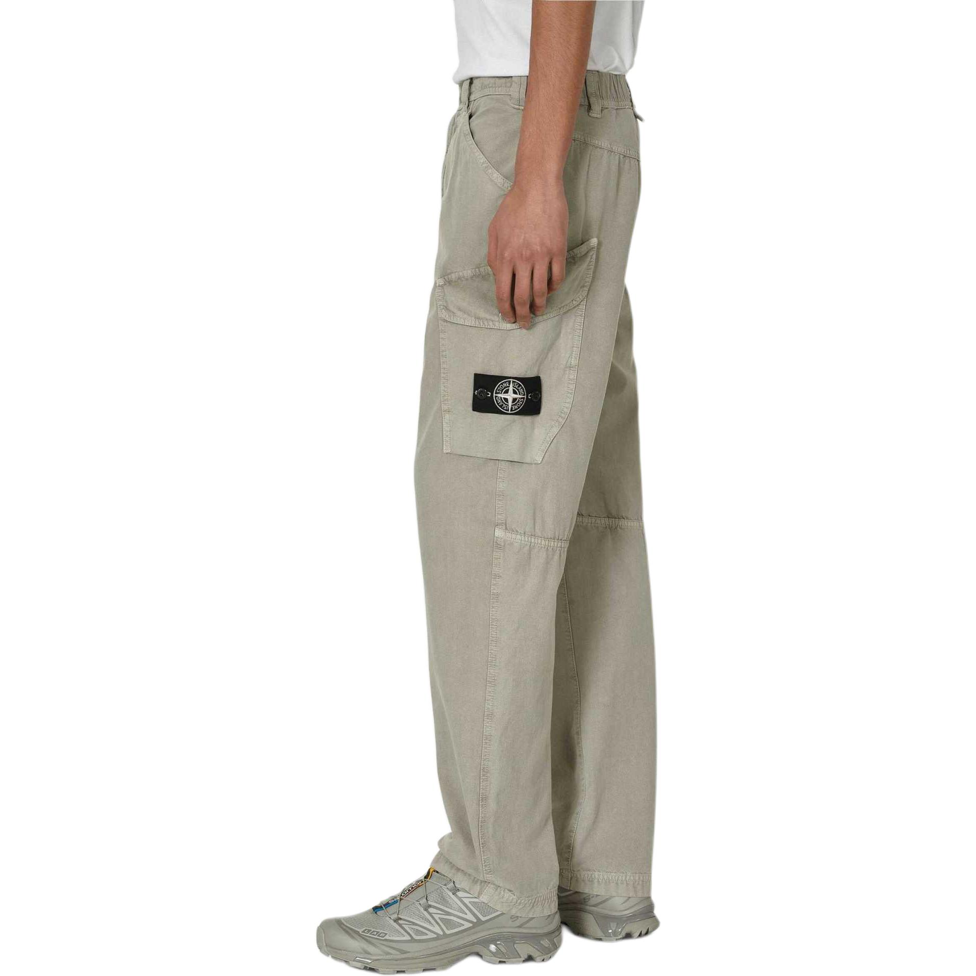 Details for Stone Island SS24 Logo Rare Cargo Pants Kelabu Lelaki Relaxed Fit. 8015320T1-V0064