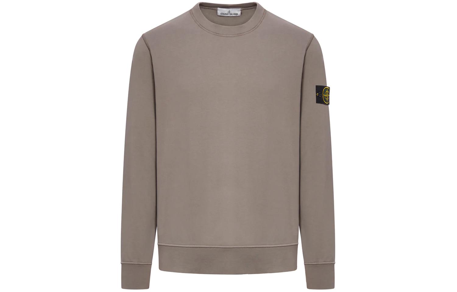Stone Island SS24 Crewneck Pullover Long Sleeve Sweatshirt Mocha Grey 801563051-V0092