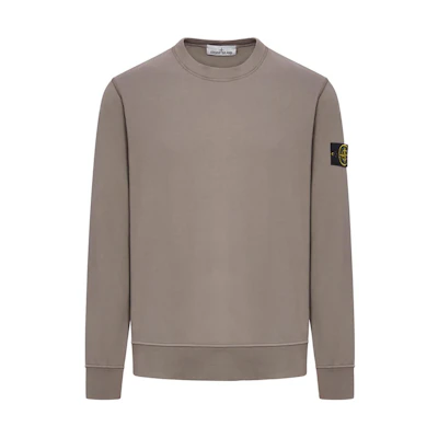 Stone Island SS24 Crewneck Pullover Long Sleeve Sweatshirt Mocha Grey 801563051-V0092