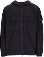 STONE ISLAND SS24 Faded Cotton Canvas Hooded Zip Shirt Jacket Black Menswear 8015106WN-V0129 STONE ISLAND SS24 Faded Cotton Canvas Hooded Zip Shirt Jacket Black Menswear 8015106WN-V0129