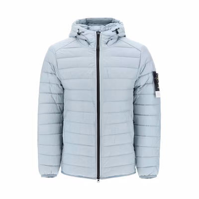 Stone Island SS24 Frost Blue Lightweight Quilted Down Jacket Unisex with Logo Patch 801540124-V0041