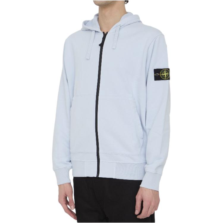 STONE ISLAND SS24 Frost Blue Logo Hoodie Unisex Casual Wear. 801564251-V0041 圖 3