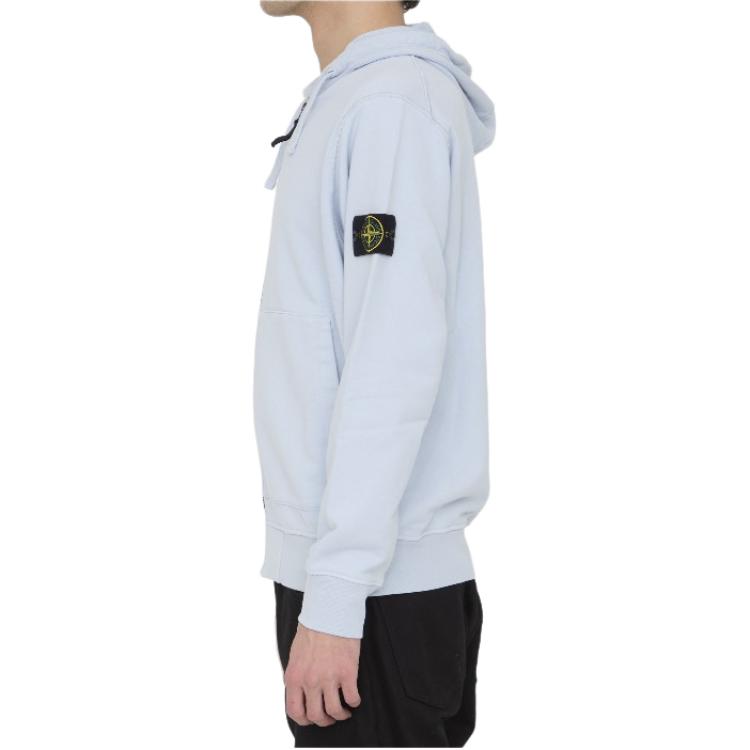 STONE ISLAND SS24 Frost Blue Logo Hoodie Unisex Casual Wear. 801564251-V0041 圖 5