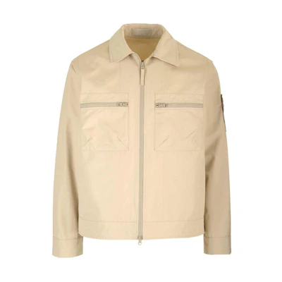 Stone Island SS24 Ghost Pieces Beige Zip-Up Jacket with Collar Outerwear 8015432F1-V0090