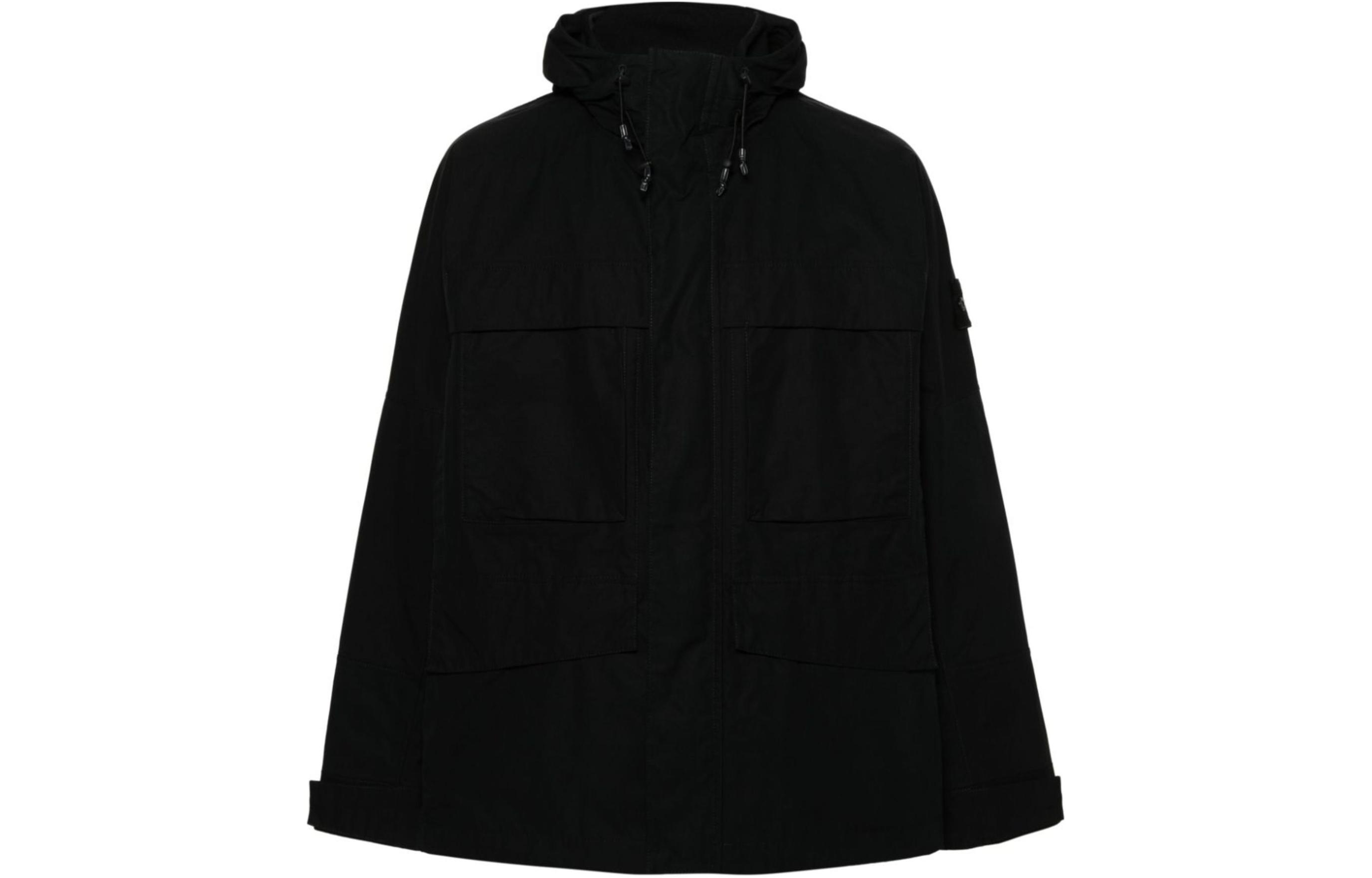 Order STONE ISLAND SS24 Ghost系列黑標連帽拉鍊外套 黑色。 8015433F1-V0029