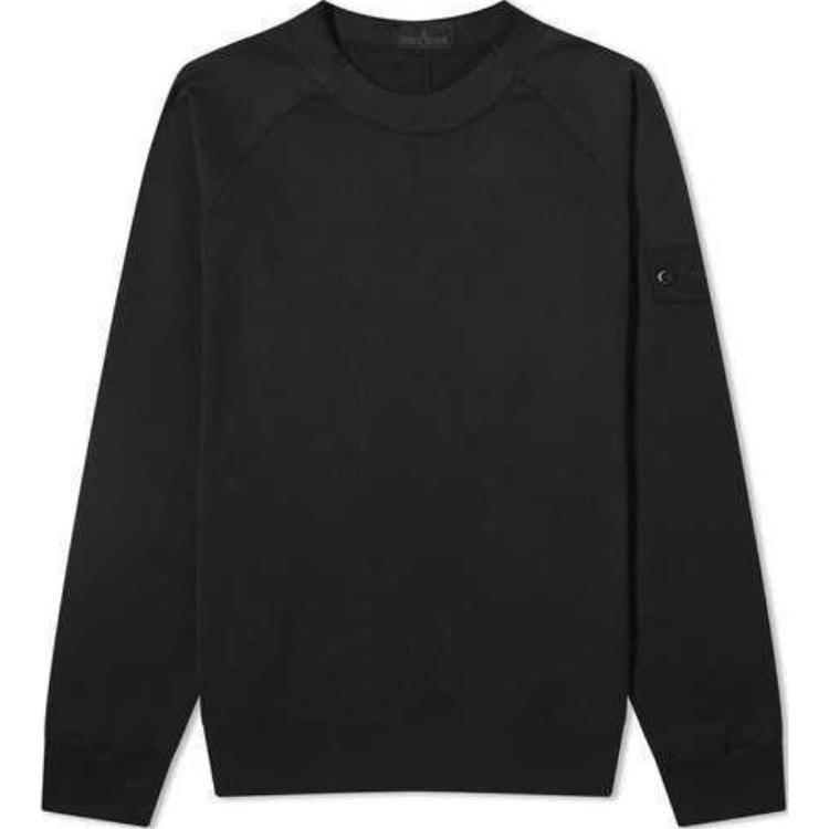 Order STONE ISLAND SS24 Ghost Pieces 黑標輕量棉質圓領毛衣 黑色 8015654F3-V0029