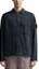 Shop Stone Island SS24 Ghost Pieces Cupro Satin Overshirt Navy Blue Shirt. 8015111F2-V0020