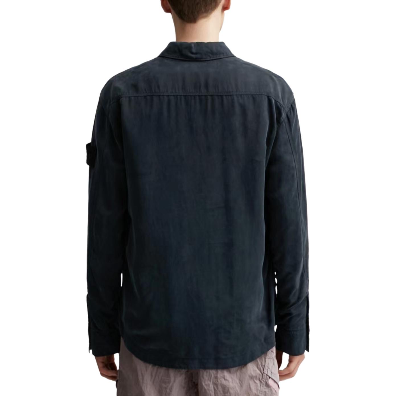 Purchase Stone Island SS24 Ghost Pieces Cupro Satin Overshirt Navy Blue  Shirt. 8015111F2-V0020