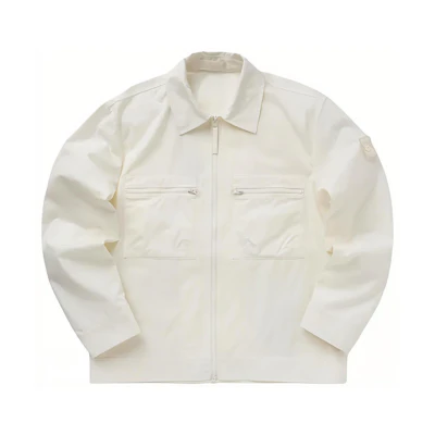 Stone Island SS24 Ghost Pieces White Label Zip-Up Jacket White 8015432F1-V0099