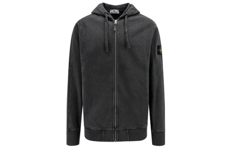 Stone Island SS24 Gray Slim-Fit Zip-Up Hoodie 801563160-V0165