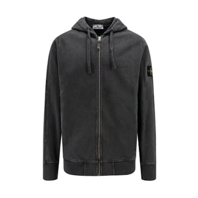 Stone Island SS24 Gray Slim-Fit Zip-Up Hoodie 801563160-V0165