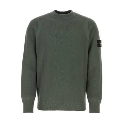 Stone Island SS24 Green Logo Crewneck Long Sleeve Sweatshirt 8015536B4-V0059