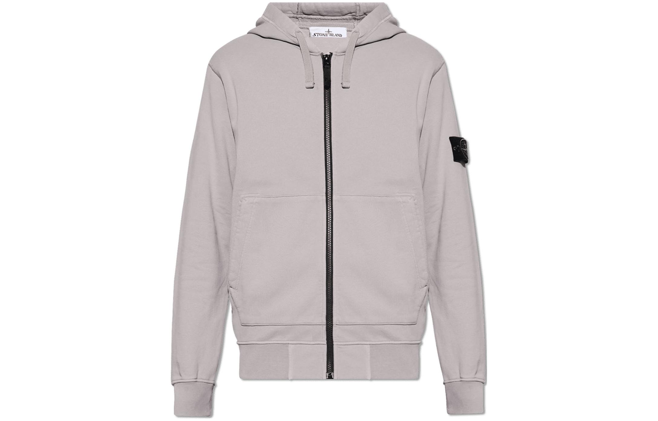 STONE ISLAND SS24 Grey Badge Zip-Up Hoodie Casual Jacket for Men. 801564251-V0064 圖 2