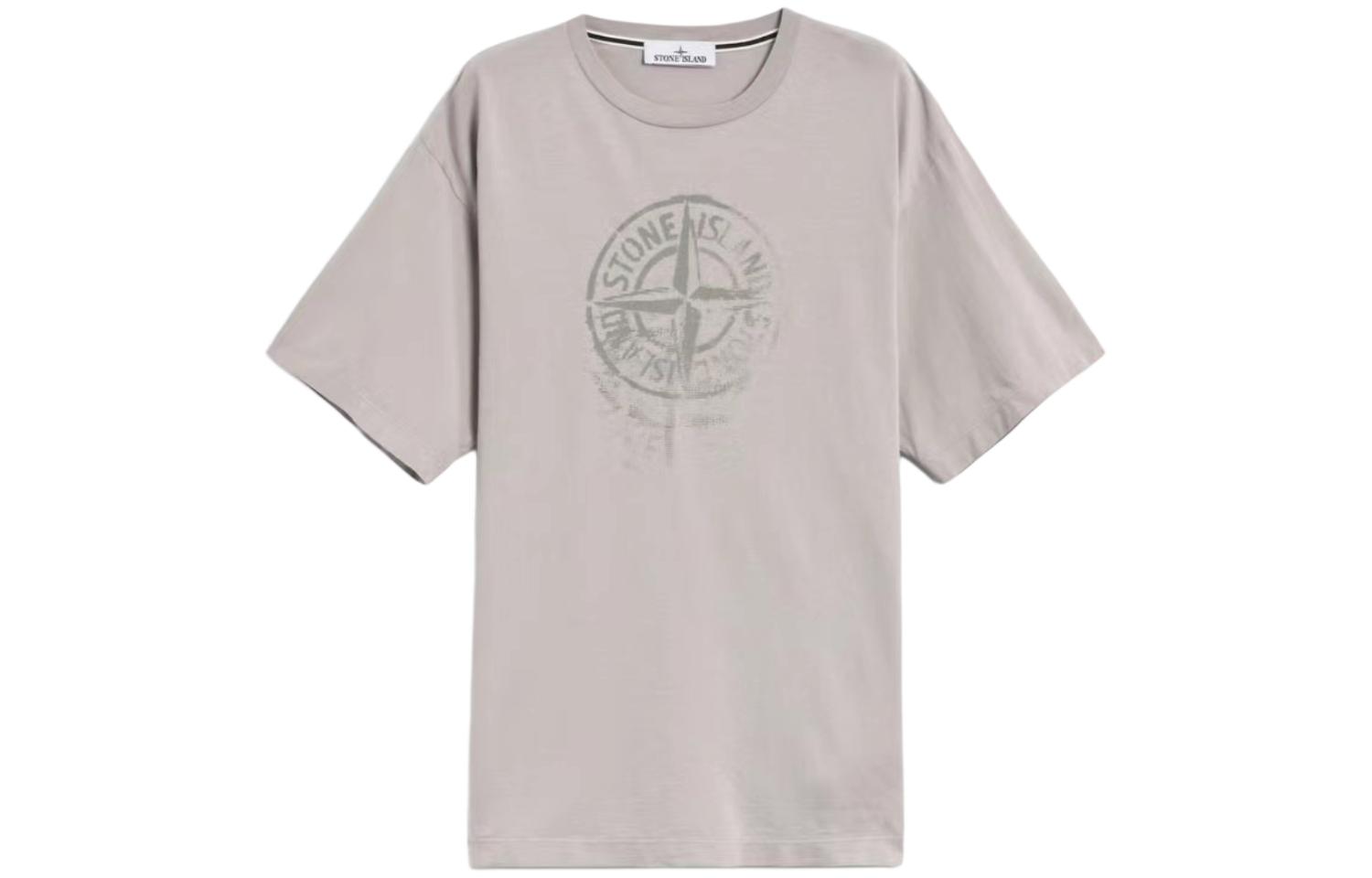 Stone Island SS24 Grey Compass Logo Crewneck Short Sleeve T-Shirt 80152RC87-V0064