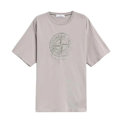 Stone Island SS24 Grey Compass Logo Crewneck Short Sleeve T-Shirt 80152RC87-V0064