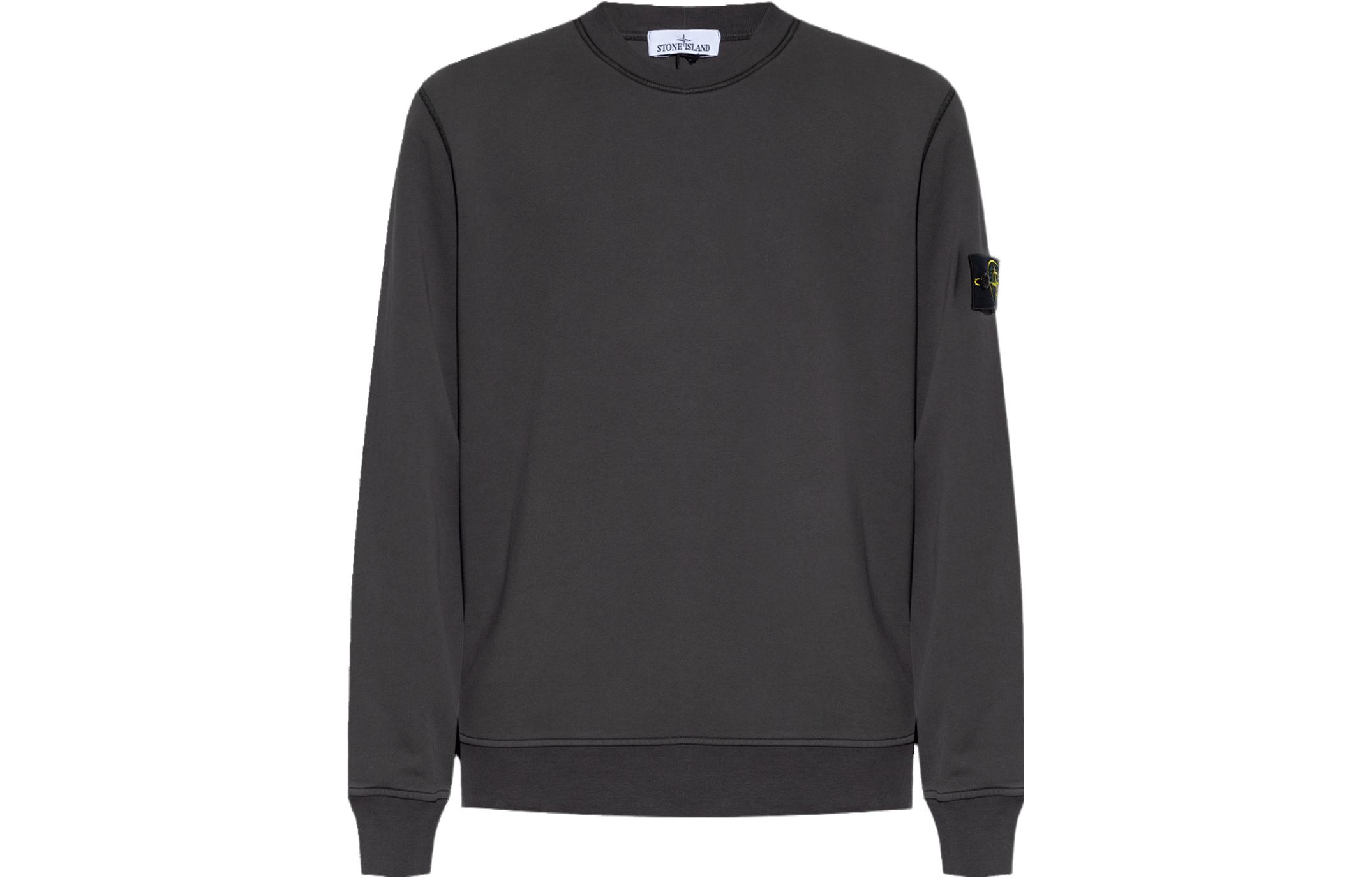 STONE ISLAND SS24 Grey Crewneck Logo Sweatshirt  Long Sleeve Casual Wear 801563051-V0065 圖 2
