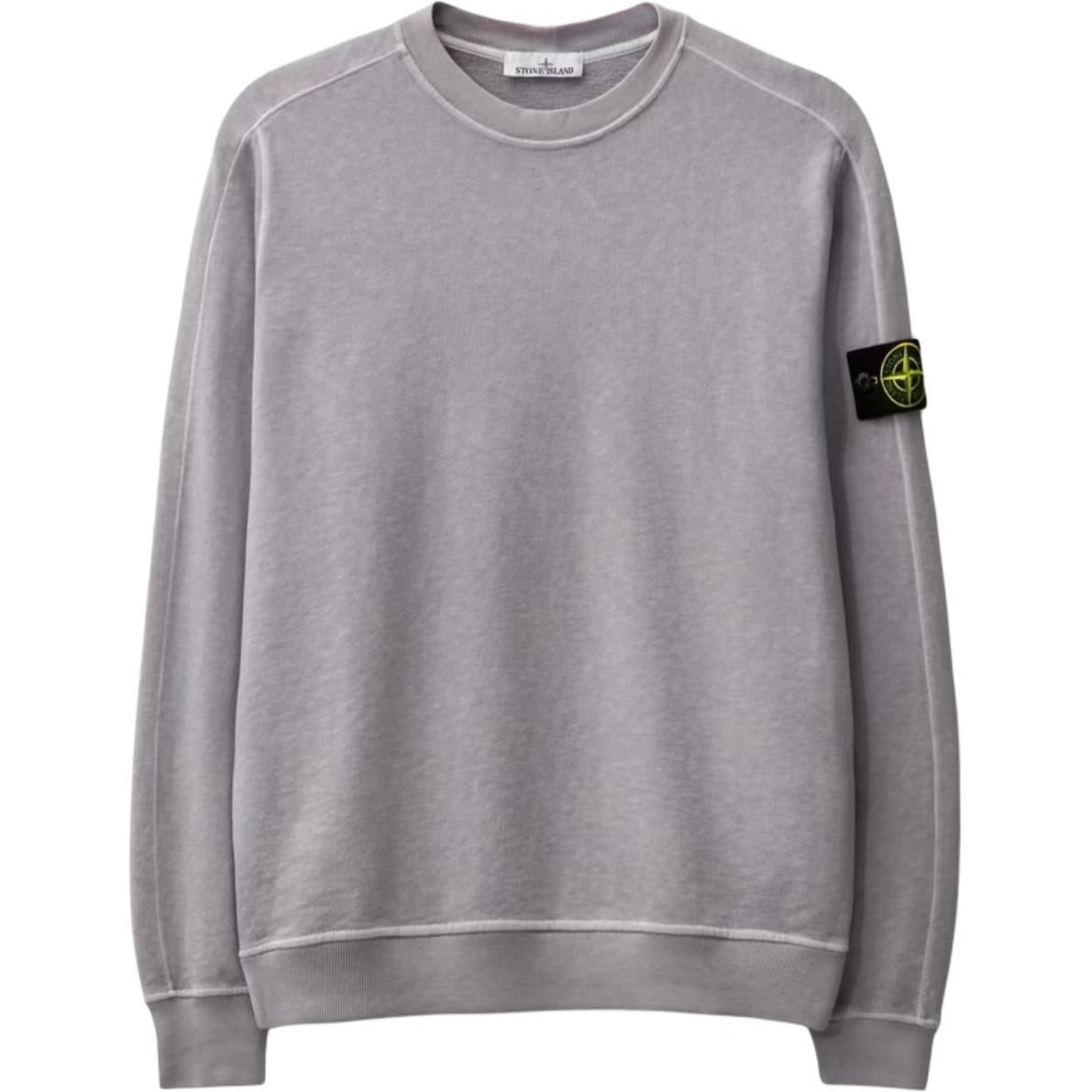 Stone Island SS24 Grey Crewneck Pullover Sweatshirt with Logo Embroidery for Men. 801566060-V0164 圖 2