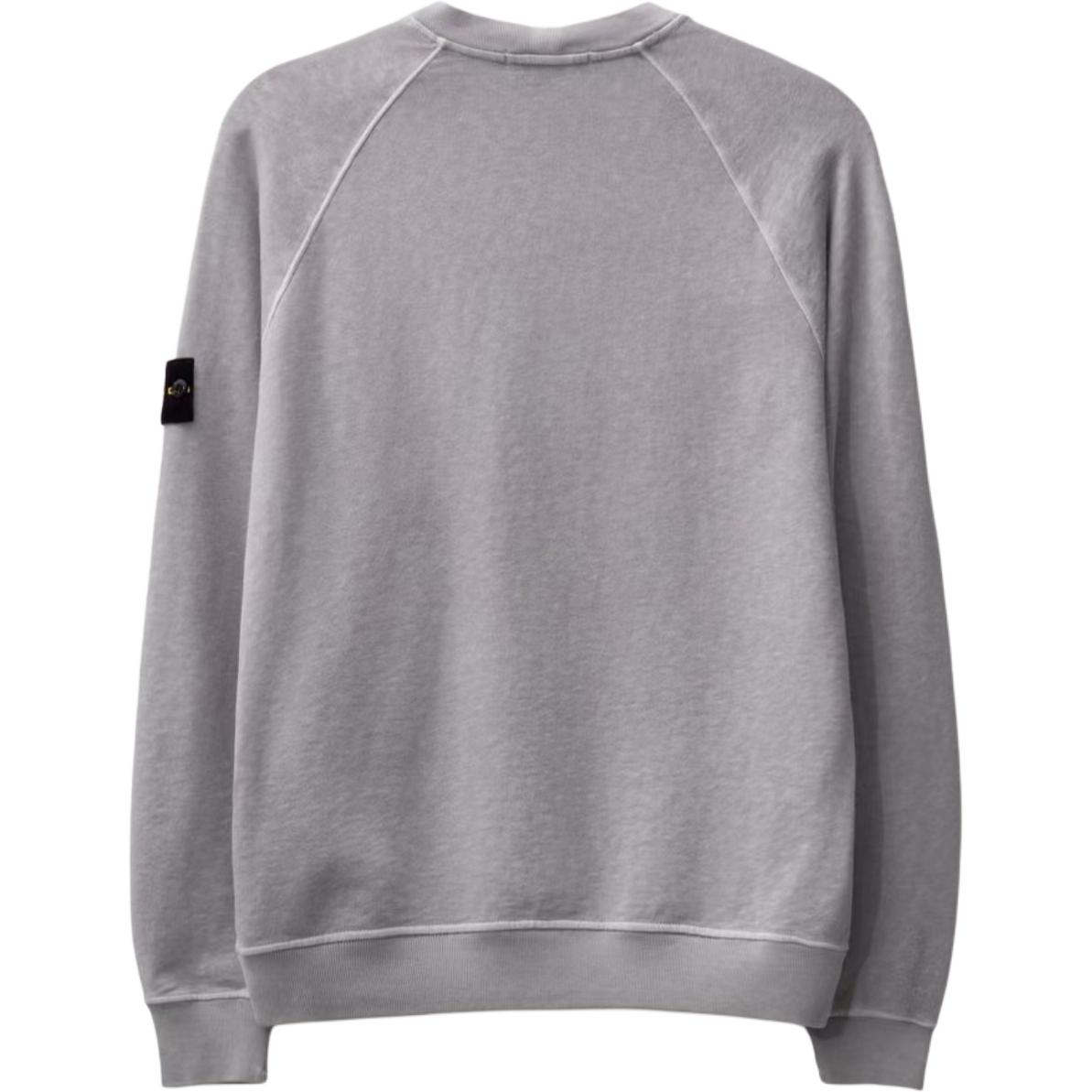Stone Island SS24 Grey Crewneck Pullover Sweatshirt with Logo Embroidery for Men. 801566060-V0164 圖 3