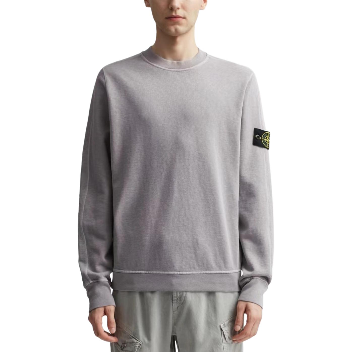 Stone Island SS24 Grey Crewneck Pullover Sweatshirt with Logo Embroidery for Men. 801566060-V0164 圖 4