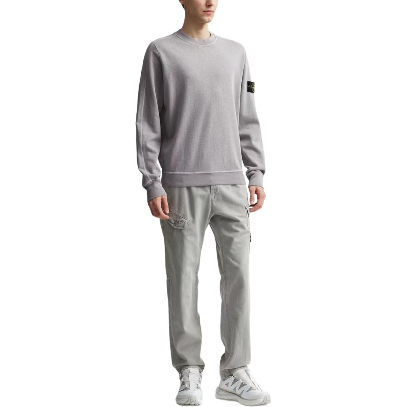 Stone Island SS24 Grey Crewneck Pullover Sweatshirt with Logo Embroidery for Men. 801566060-V0164 圖 6