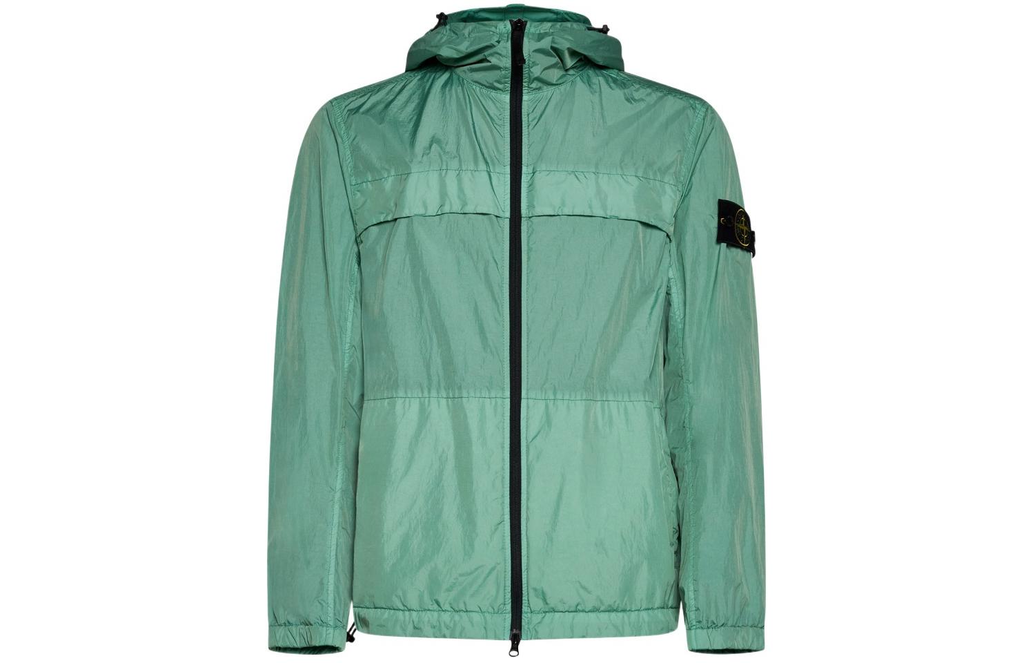 Stone Island SS24 Light Green Zip Pocket Recycled Nylon Softshell Jacket 801540922-V0052