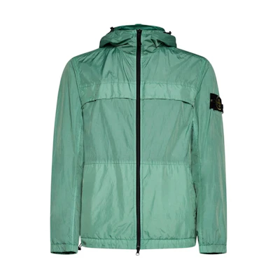 Stone Island SS24 Light Green Zip Pocket Recycled Nylon Softshell Jacket 801540922-V0052