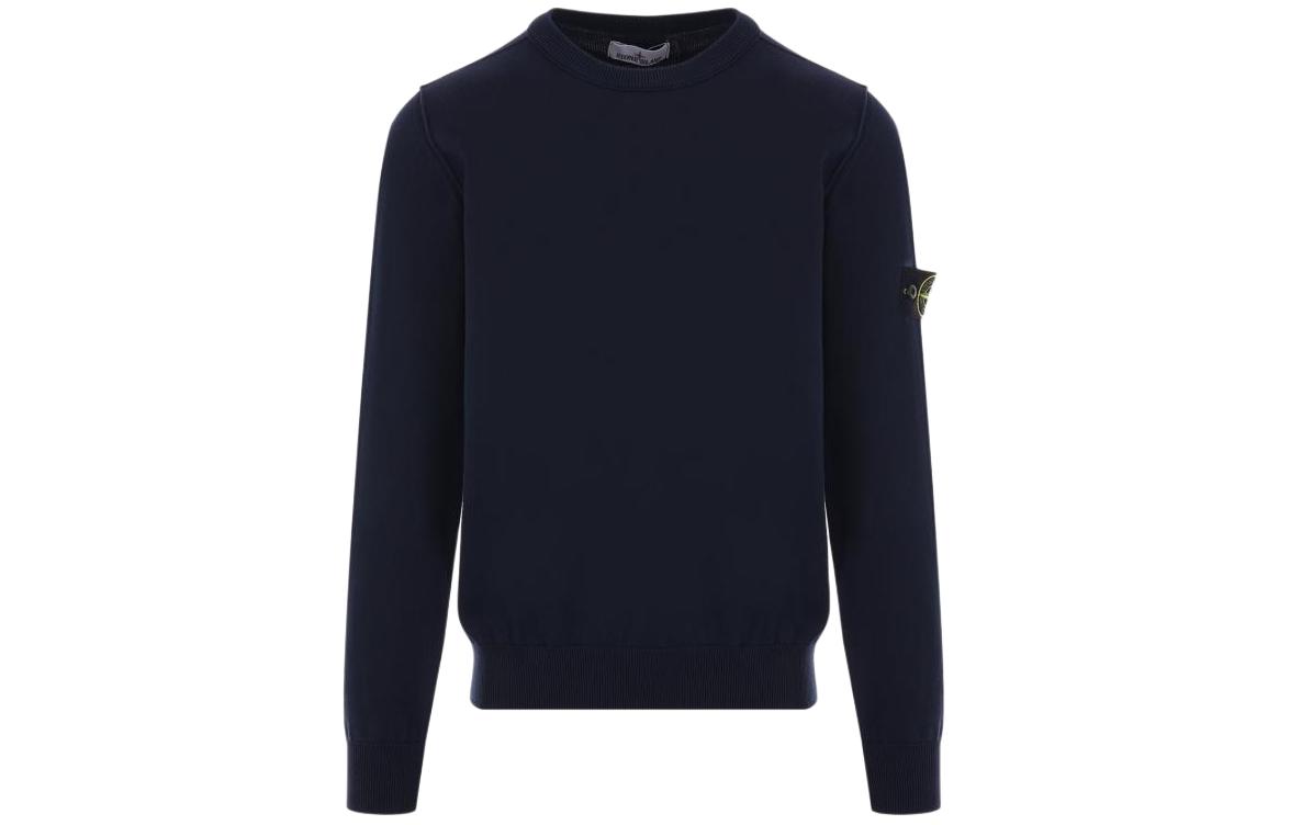 Stone Island SS24 Logo Patch Pullover Long Sleeve Sweatshirt Navy Blue 8015540B2-A0020 圖 2