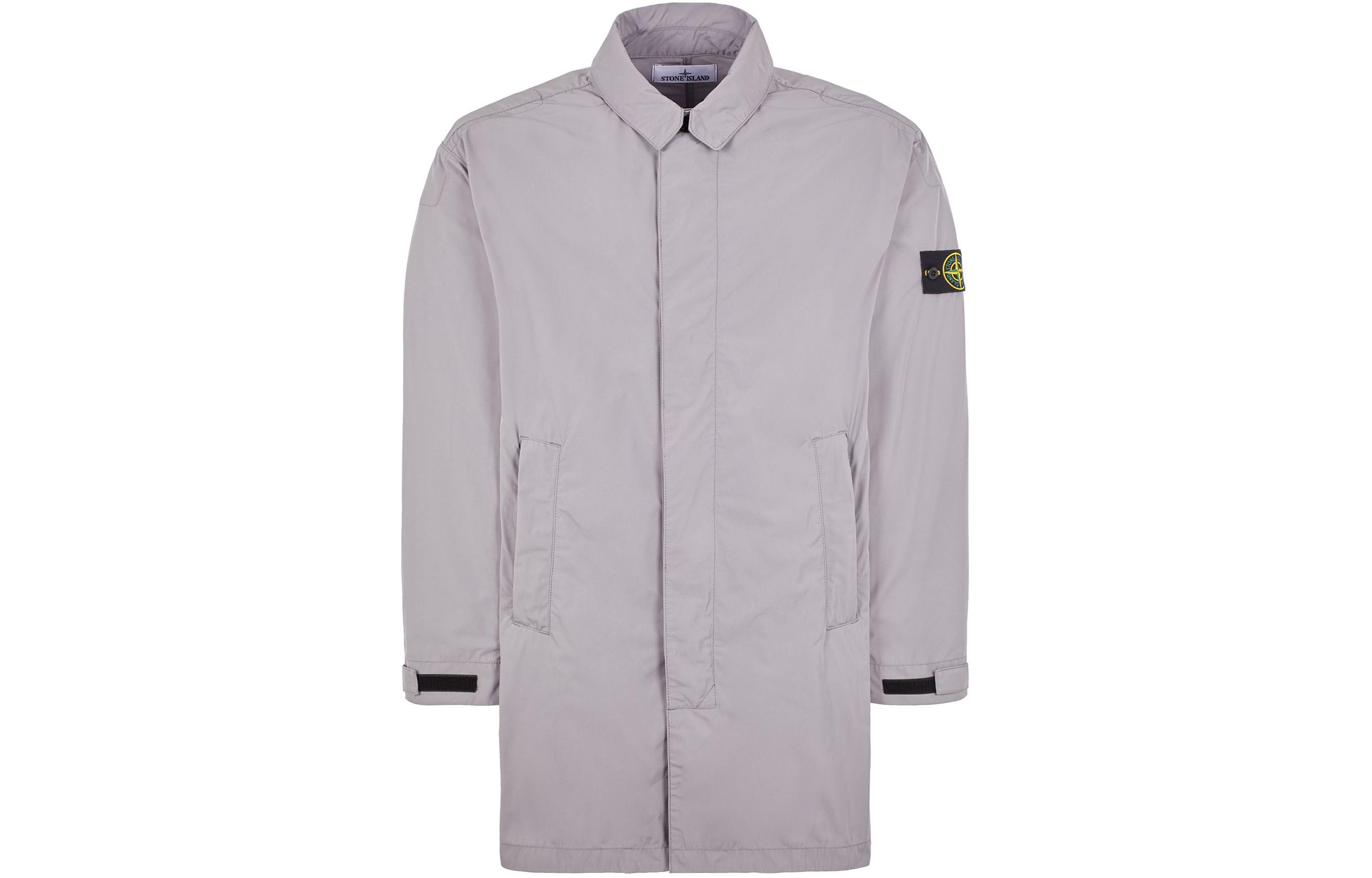 Stone Island SS24 Logo Patch Zip-Up Jacket Pigeon Gray 801570526-V0192