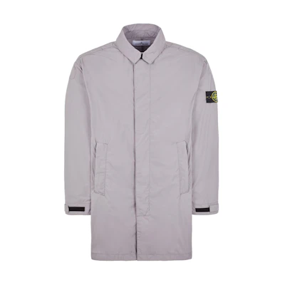 Stone Island SS24 Logo Patch Zip-Up Jacket Pigeon Gray 801570526-V0192