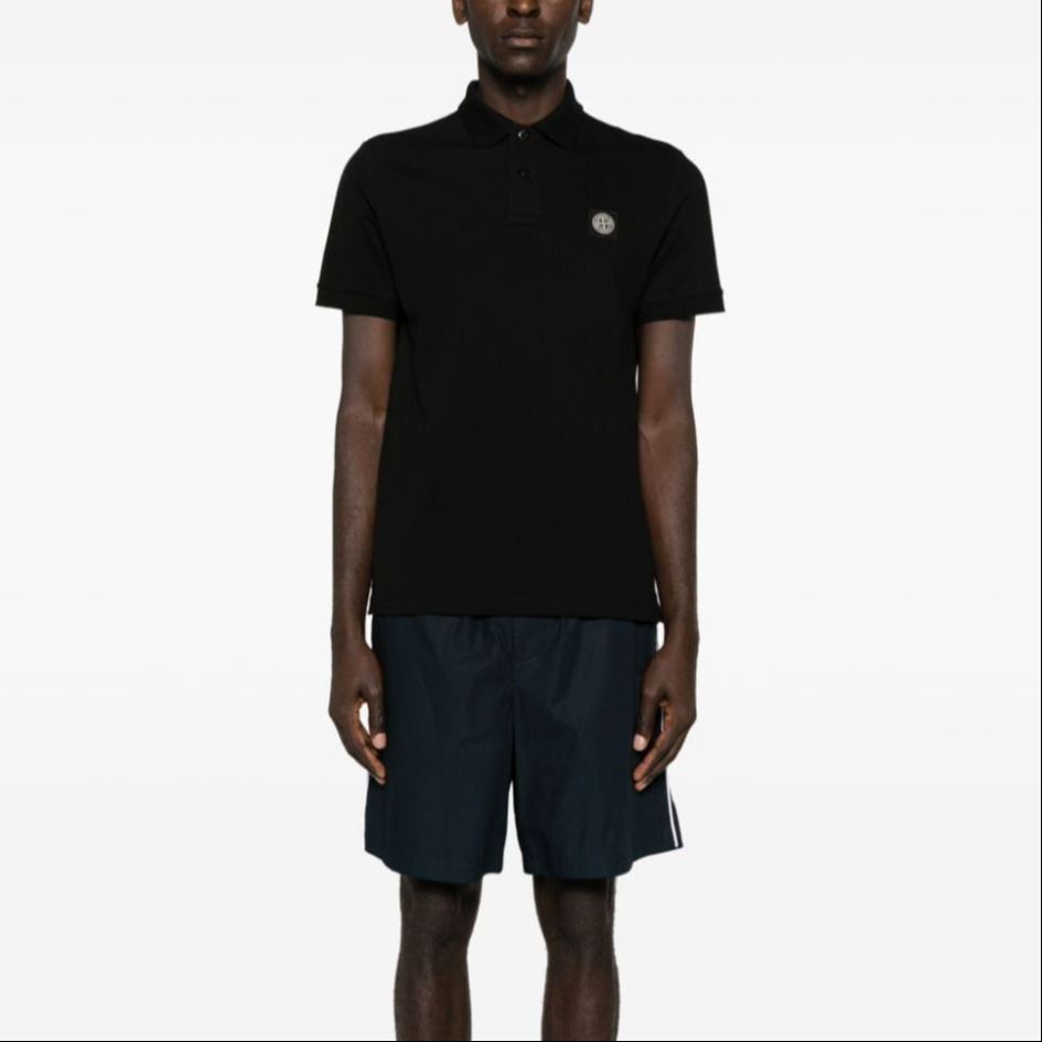 Lookbook STONE ISLAND SS24 男士黑色棉質印花標誌POLO衫 80152SC17-V0029