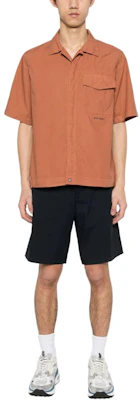 STONE ISLAND SS24 Logo Print Cotton Canvas Pocket Loose Shirt Orange Mens 801511805-V0013 Lookbook STONE ISLAND SS24 Logo Print Cotton Canvas Pocket Loose Shirt Orange Mens 801511805-V0013