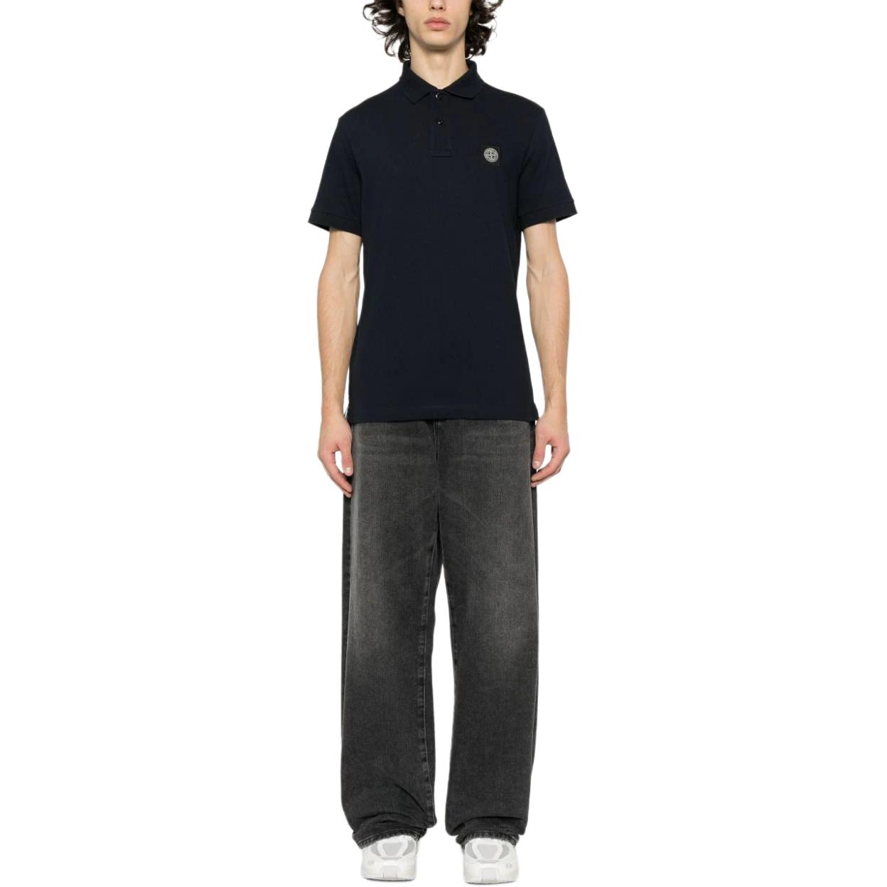 Details for Stone Island SS24 標誌印花棉質POLO衫 深藍色 - 短袖 80152SC17-A0020