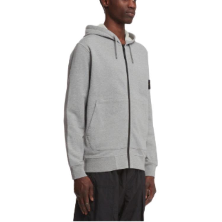 STONE ISLAND SS24 Logo Zip-Up Hoodie Grey  Long Sleeve Jacket 801564251-A0M64 圖 7