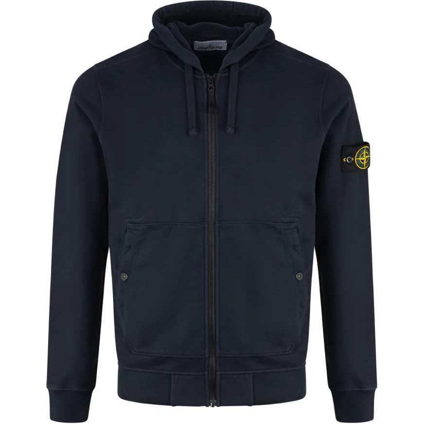 Stone Island SS24 Logo Zip Hoodie Jacket Navy Blue Menswear 801564251-A0020 圖 3