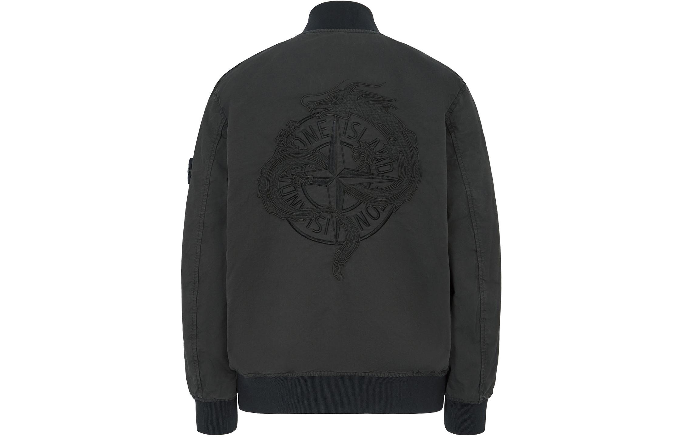 Stone Island SS24 Lunar New Year Dragon Embroidered Reversible Jacket - Dark Gray 8025403CC-V0062