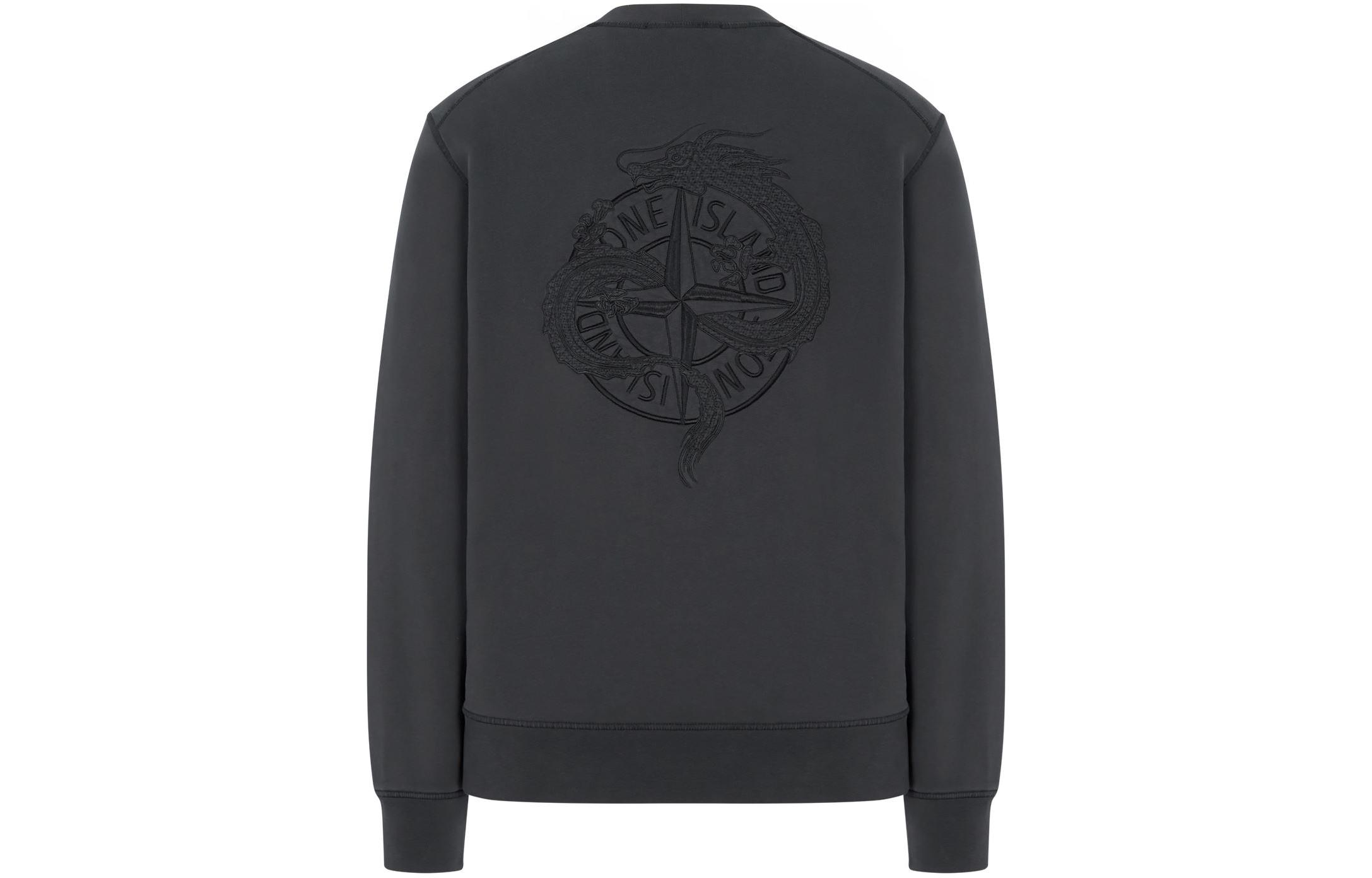 Order STONE ISLAND SS24 農曆新年龍刺繡男女同款衛衣 深灰色 8025665CA-V0062
