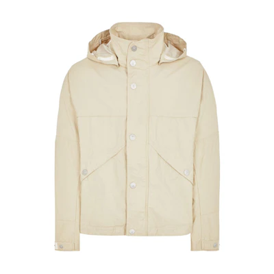 Stone Island SS24 Marina Beige Lightweight Canvas Jacket for Men 8015418X1-V2035