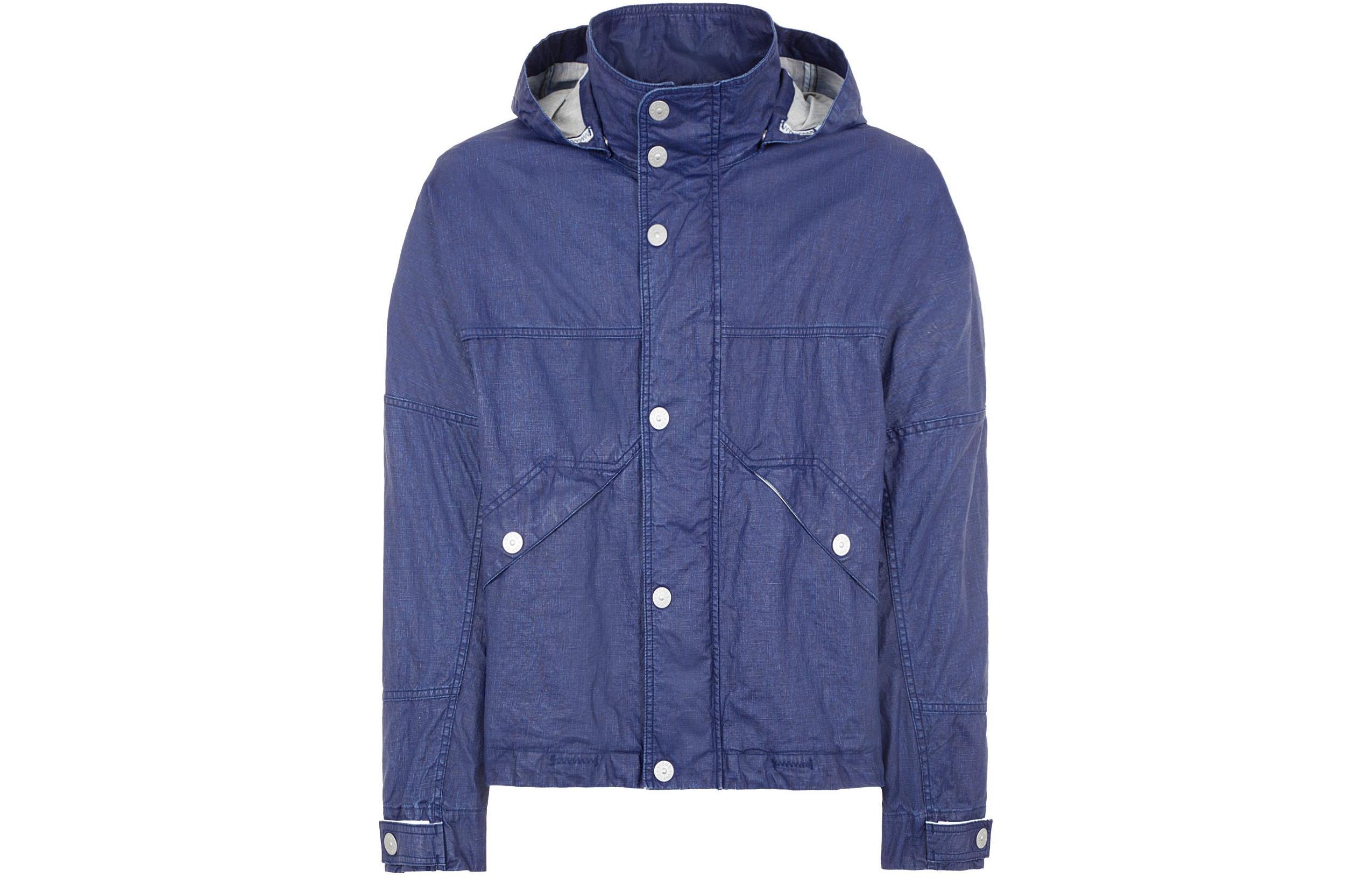 Stone Island SS24 MARINA Lightweight Linen Canvas Jacket Blue for Men 8015418X1-V0124