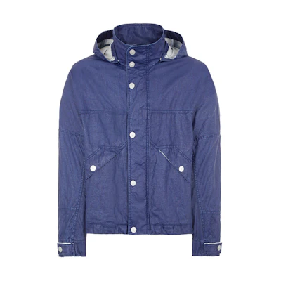 Stone Island SS24 MARINA Lightweight Linen Canvas Jacket Blue for Men 8015418X1-V0124