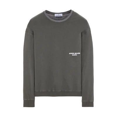 Stone Island SS24 MARINA Vintage Cotton Knit Crewneck Sweatshirt Grey 8015614X2-V2M35