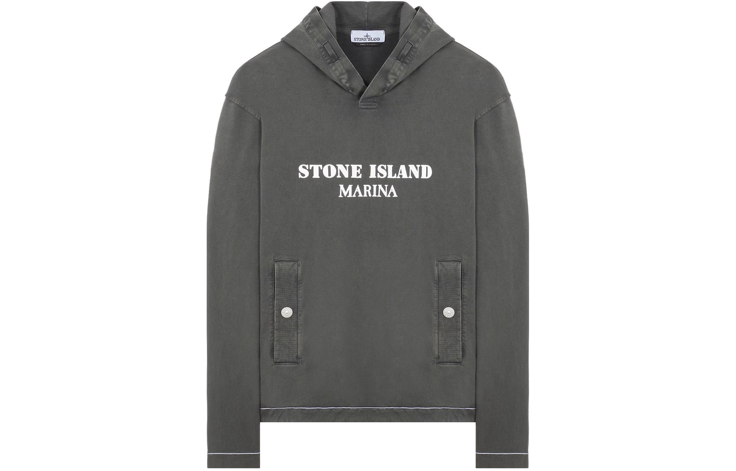 Stone Island SS24 MARINA Washed Knit Hoodie Gray 8015615X2-V2M35