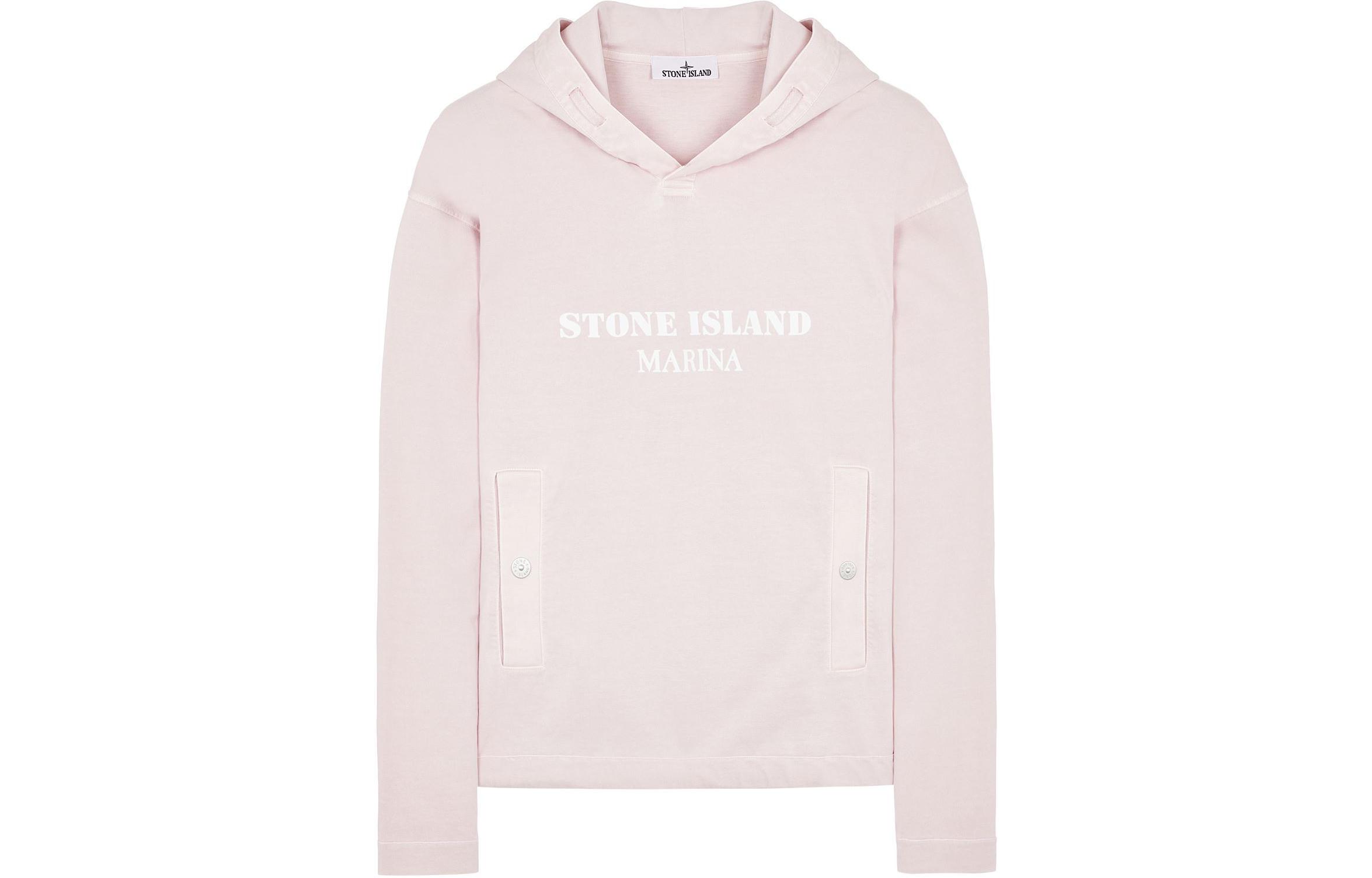 Stone Island SS24 MARINA Washed Knit Hoodie Pink - Fashion 8015615X2-V0080