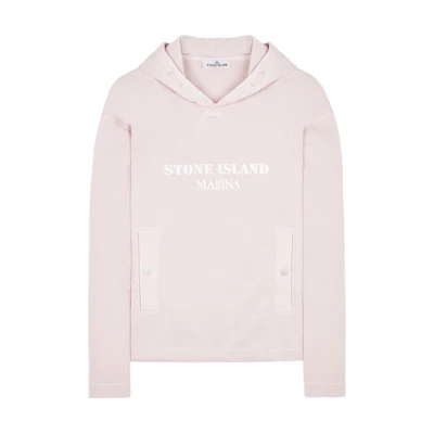 Stone Island SS24 MARINA Washed Knit Hoodie Pink - Fashion 8015615X2-V0080