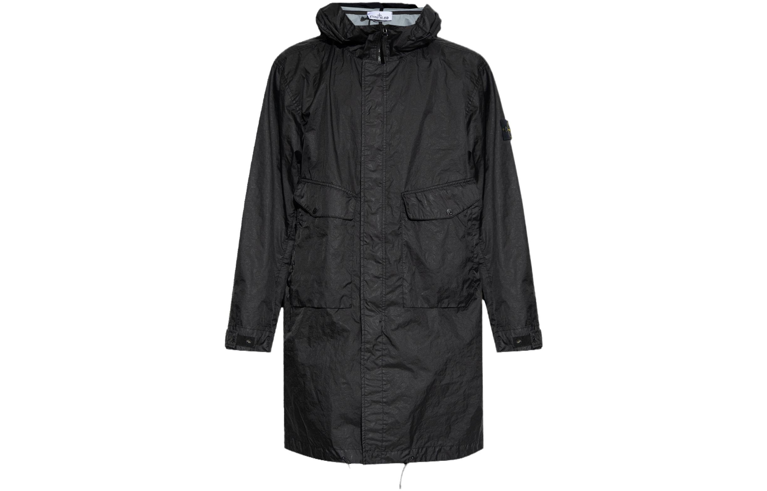 Stone Island SS24 Membrana 3L TC Black Hooded Windproof Waterproof Jacket Men 801570723-V0029