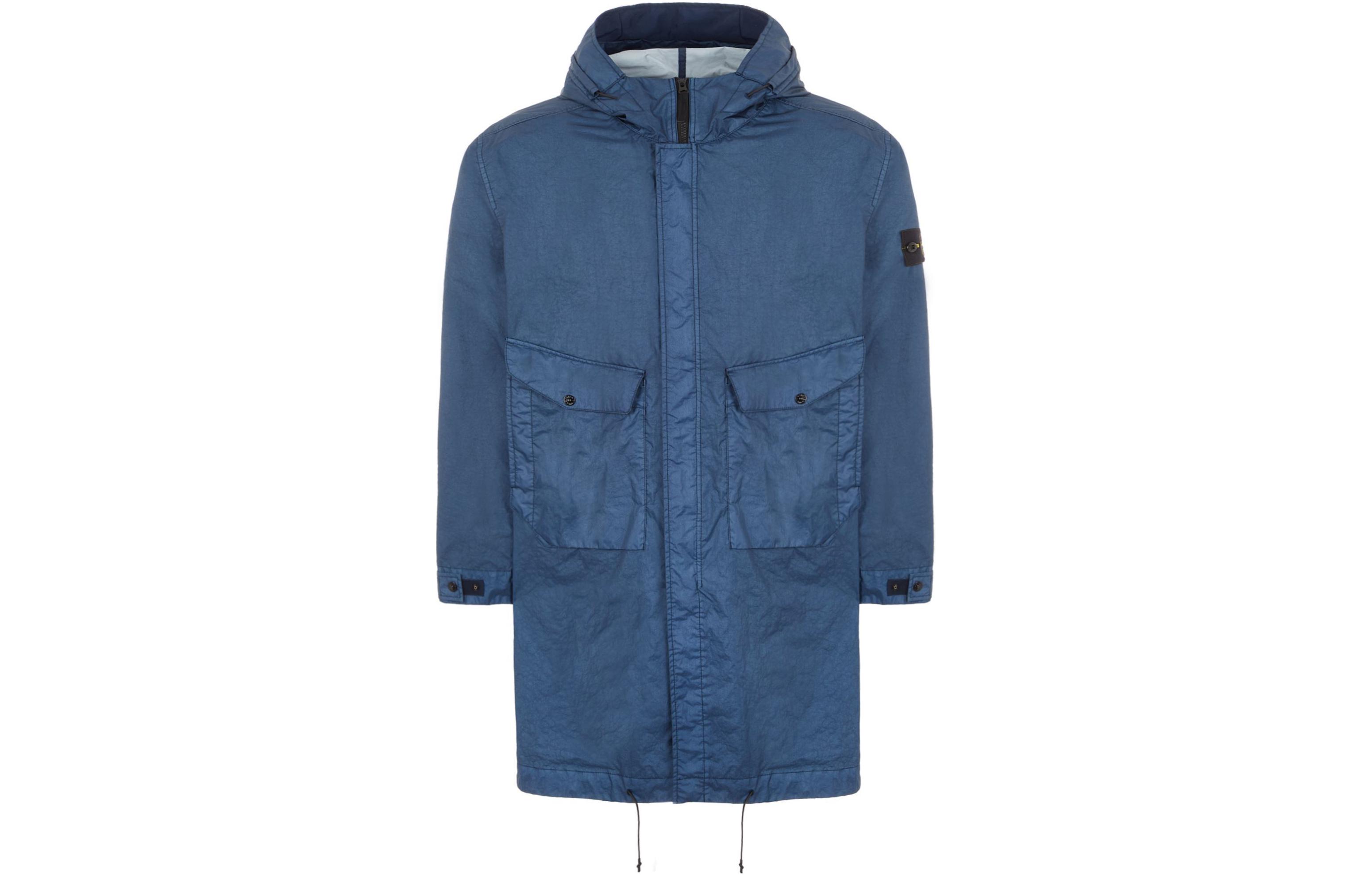 Stone Island SS24 Membrana 3L TC Hooded Windproof Waterproof Jacket Airforce Blue 801570723-V0024