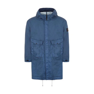 Stone Island SS24 Membrana 3L TC Hooded Windproof Waterproof Jacket Airforce Blue 801570723-V0024