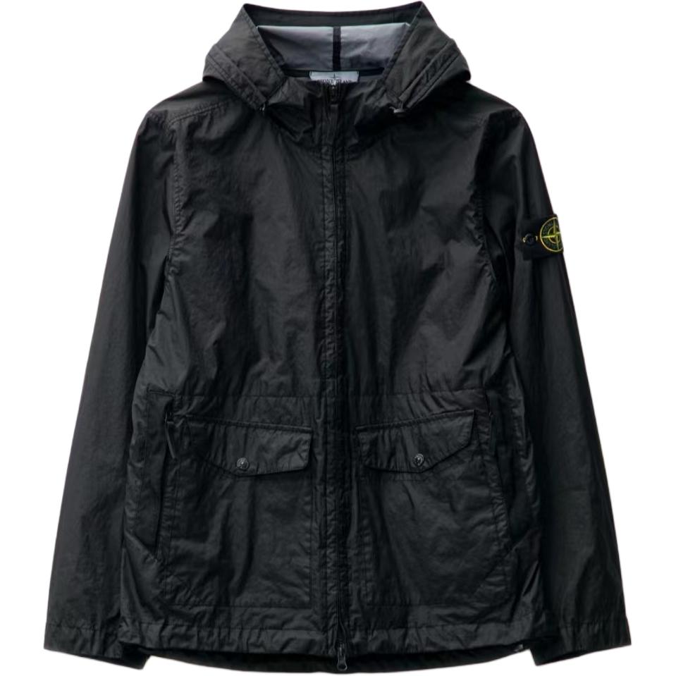 STONE ISLAND SS24 Membrana 3L TC Lightweight Waterproof Windbreaker Jacket Black 801541123-V0029