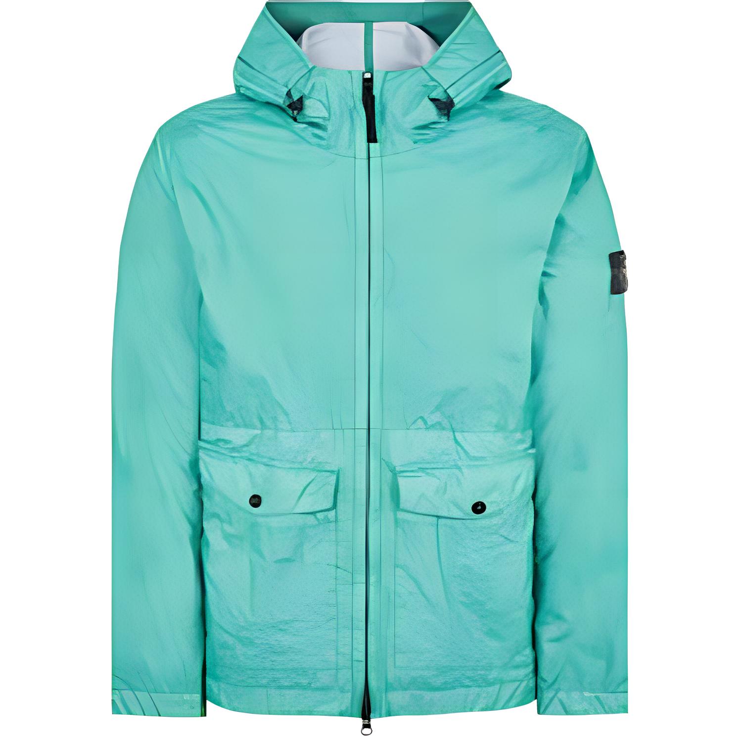 Stone Island SS24 Membrana 3L TC Logo Zip Windproof Waterproof Jacket Green 801541123-V0052