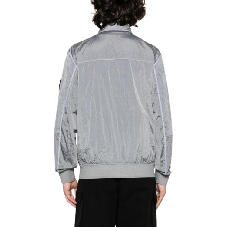 STONE ISLAND SS24 Metal Nylon Logo Zip Jacket Sky Blue  Outerwear 801541920-V0041 圖 4