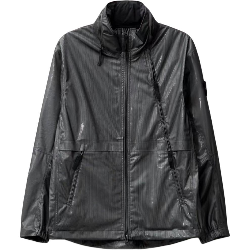 STONE ISLAND SS24 Metallic Lightweight Waterproof Windbreaker Jacket Grey Men’s 801543433-V0060